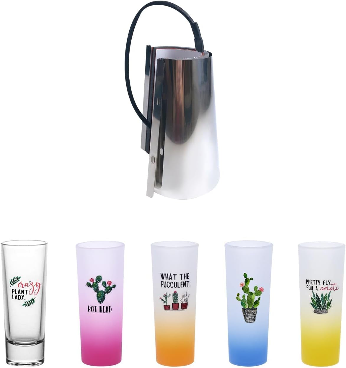 Bettersub Mug Cup Press Heating Transfer Attachment Silica Gel 110V for Heat Press Machine Sublimation Conical (Silver Conical 3Oz)