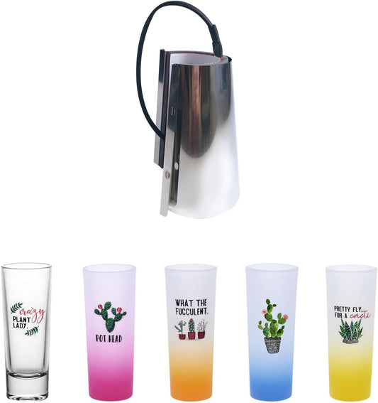 Bettersub Mug Cup Press Heating Transfer Attachment Silica Gel 110V for Heat Press Machine Sublimation Conical (Silver Conical 3Oz)