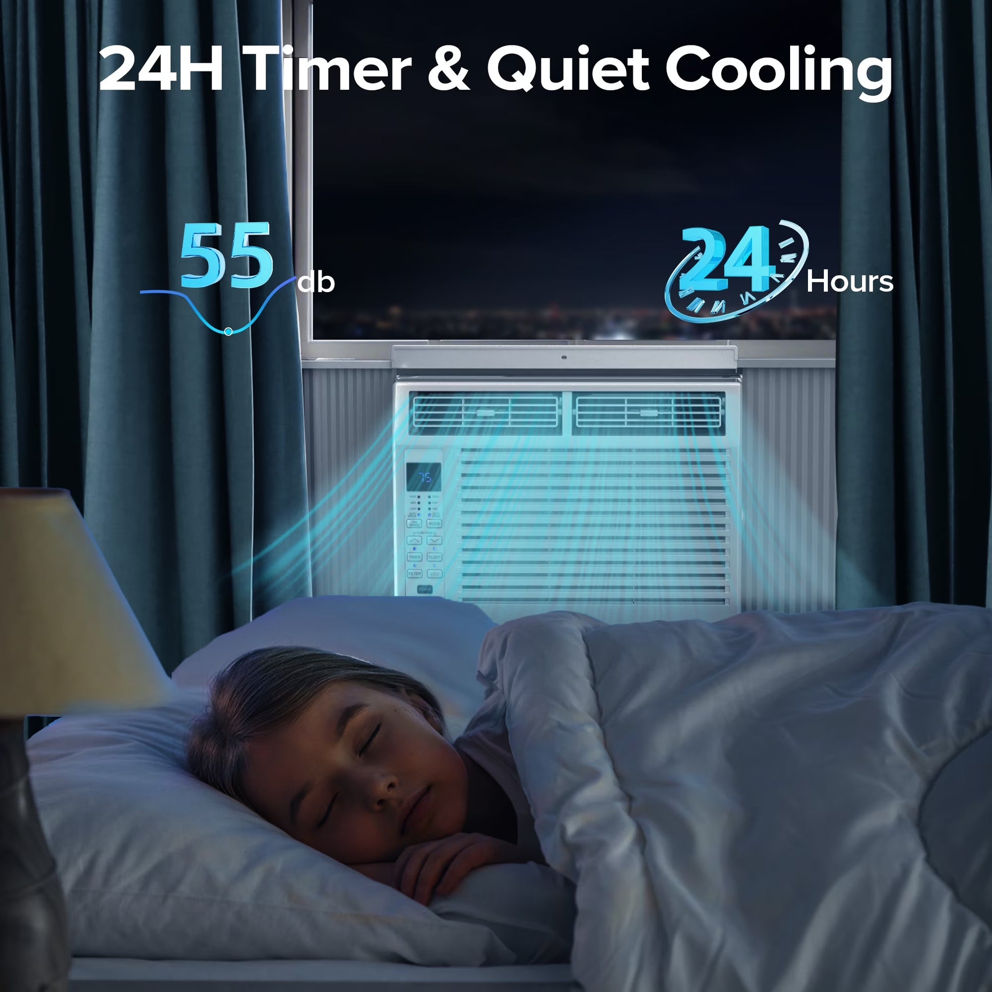 6,000 BTU Window Air Conditioner with Remove Control , for Room AC Unit Air Conditioner Easy Installation, Cools up to 250 Sq. Ft