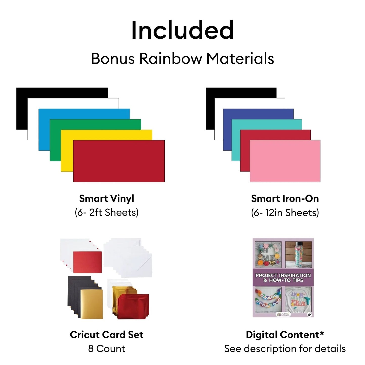 Cricut Explore 5 Machine Essentials Bundle with Smart Vinyl & Smart Iron-On Samplers, Card Making Set and 100+ Project Design Ebook - DIY Cutting Machine for Decals, Cards & Custom Crafts