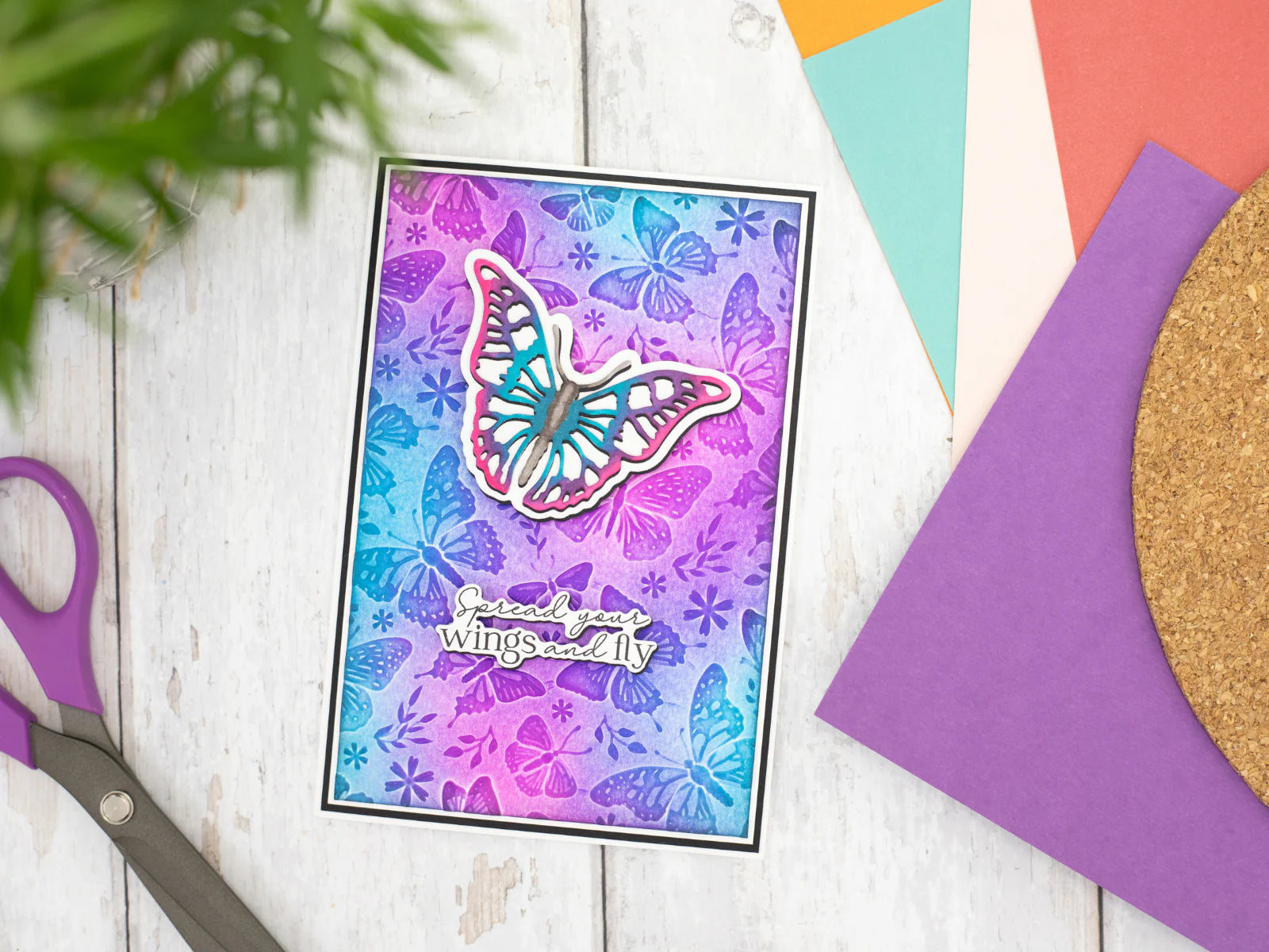 Crafter'S Companion 3D Embossing Folder, Metal Die & Photopolymer Stamp - Splendid Butterflies