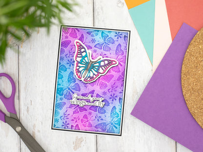 Crafter'S Companion 3D Embossing Folder, Metal Die & Photopolymer Stamp - Splendid Butterflies