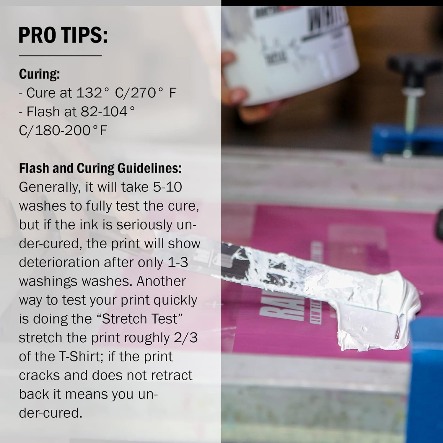 Rapid Cure® Screen Printing Ink White (8Oz.) - Plastisol Ink for Screen Printing, Fast Curing Fabric Paint - ®, USA Made