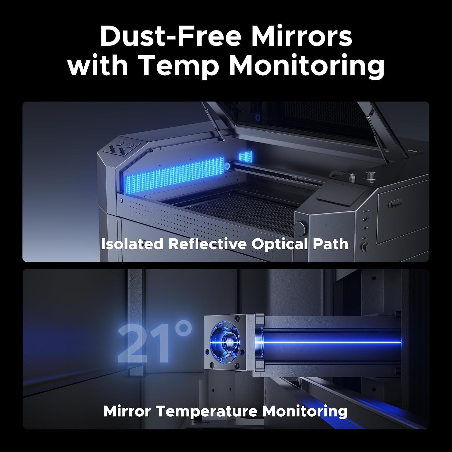 Omtech Pro Quantum 60W RF CO2 Laser Engraver & Cutter, 4200Mm/S Speed, 0.07Mm Precision, Dual Air Assist, Dust Extraction Fan, Lightburn Compatible, 39.4" X 23.6" Work Area, 20,000+ Hour Lifespan
