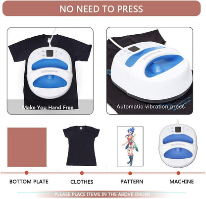 12"×10" Heat Press Machine for T Shirts Portable Automatic Press Even Heat Easy Press Sublimation Machine HTV Vinyl T-Shirt Printing Machine(Heat Painting Film Included)(Upgrade Version)