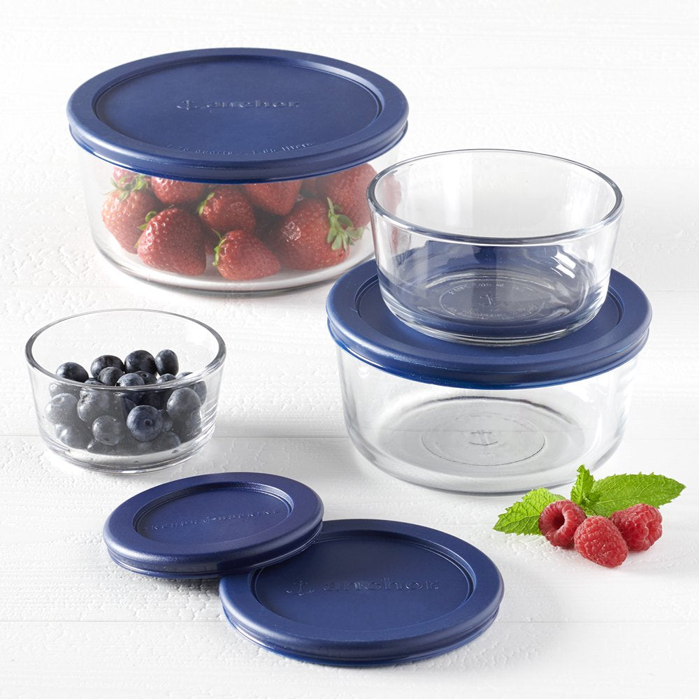 Glass Food Storage Containers with Lids, 8 Piece Set