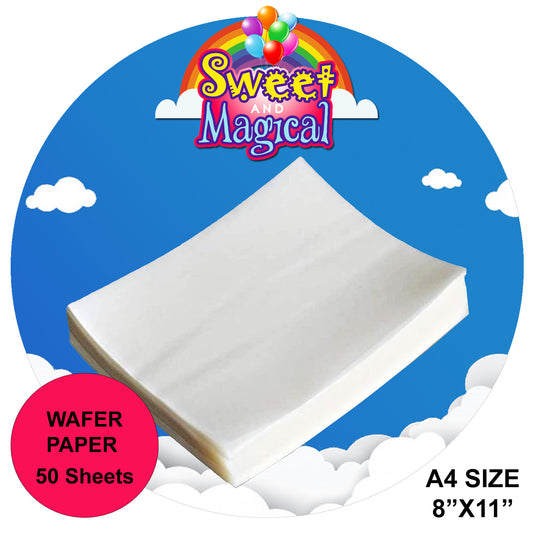 50 Edible Wafer Paper Sheets ,Rice,White 0.4 M Vegetable 8"X11"