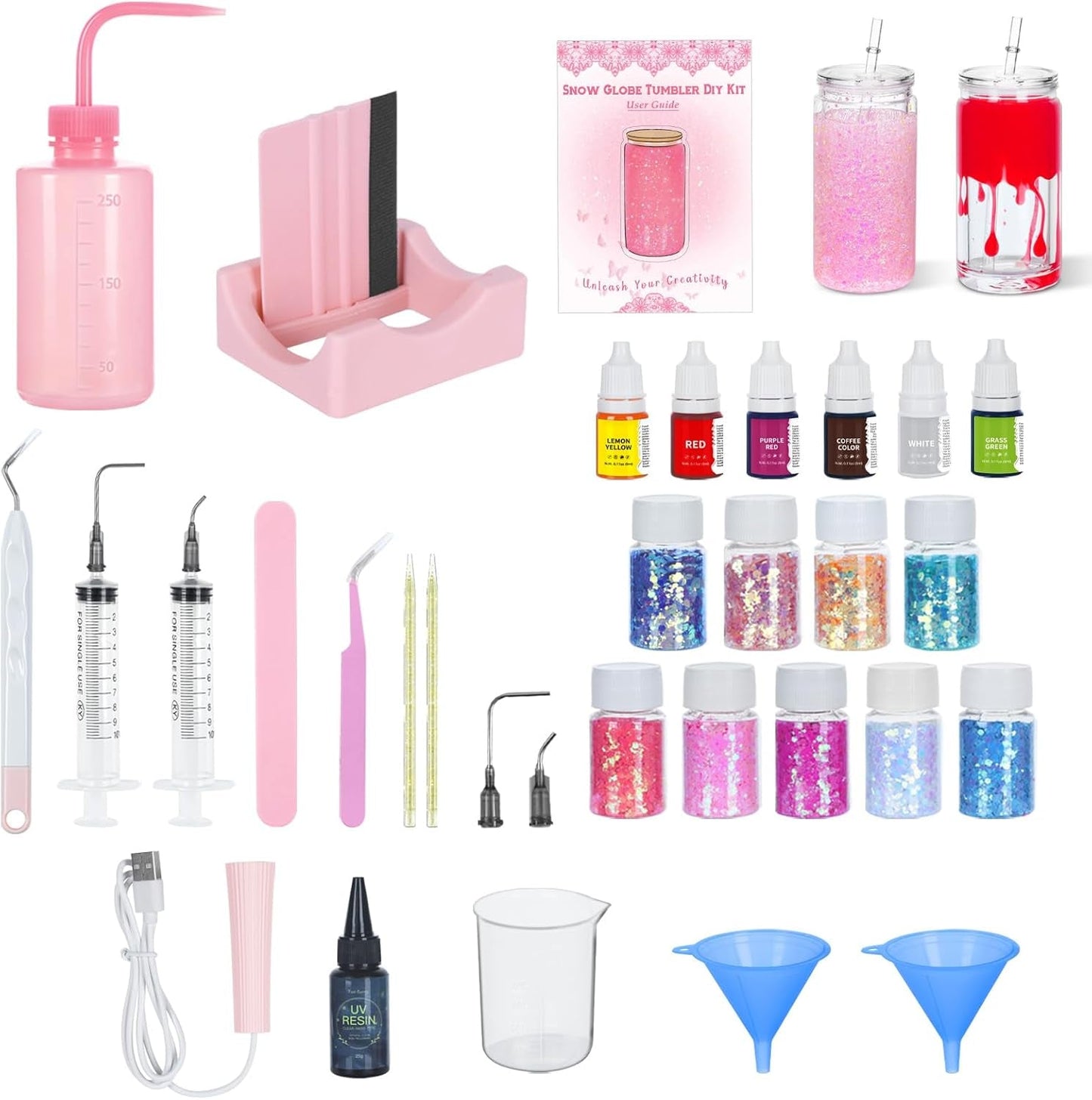 Snow Globe Tumbler Starter Kit DIY Tools, Snow Globe Cup Supplies Craft Too Set, Cups Are Not Included