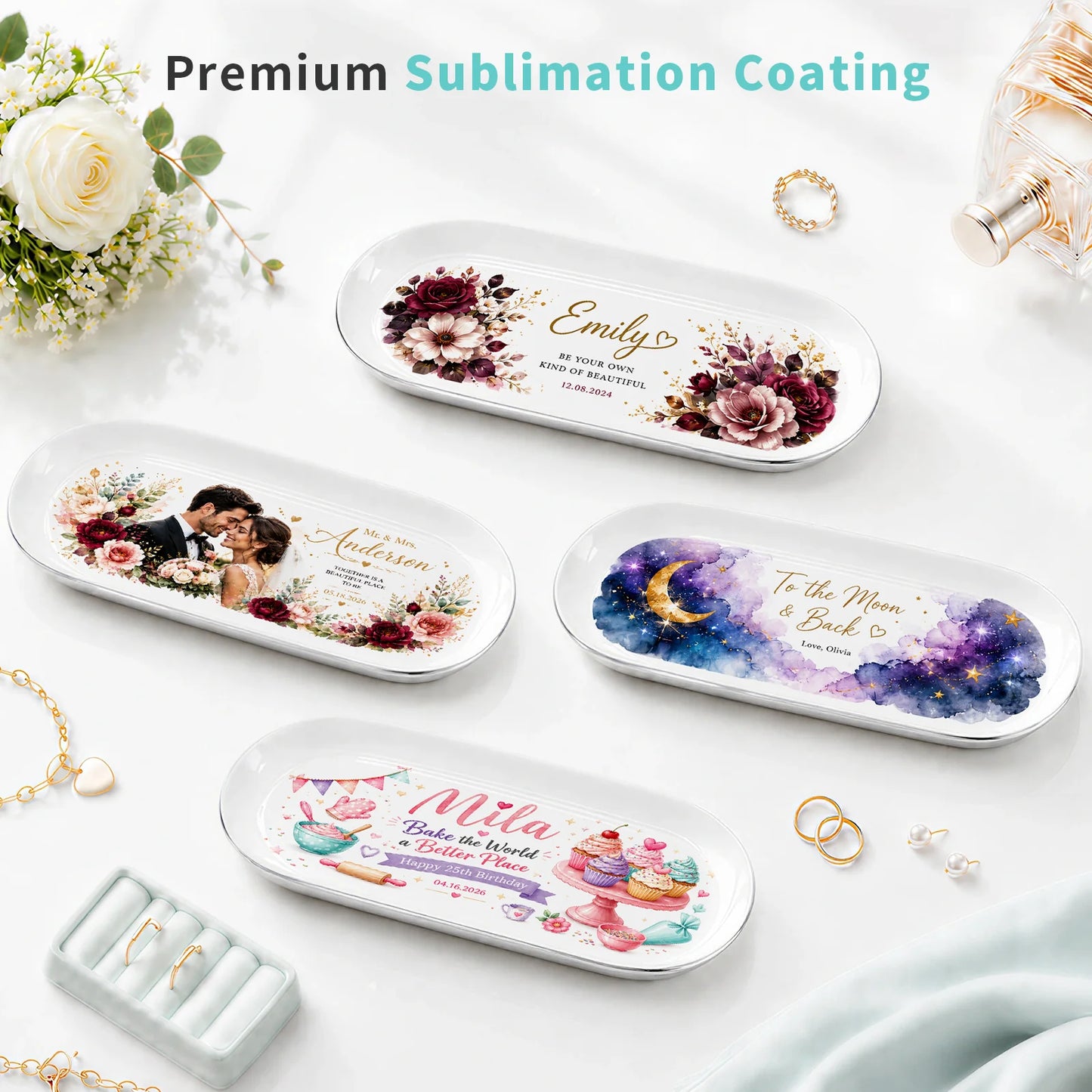 Sublimation Blanks Jewelry Tray Stainless Steel 9" X 3.7" 6 Pack(Pre-Order)