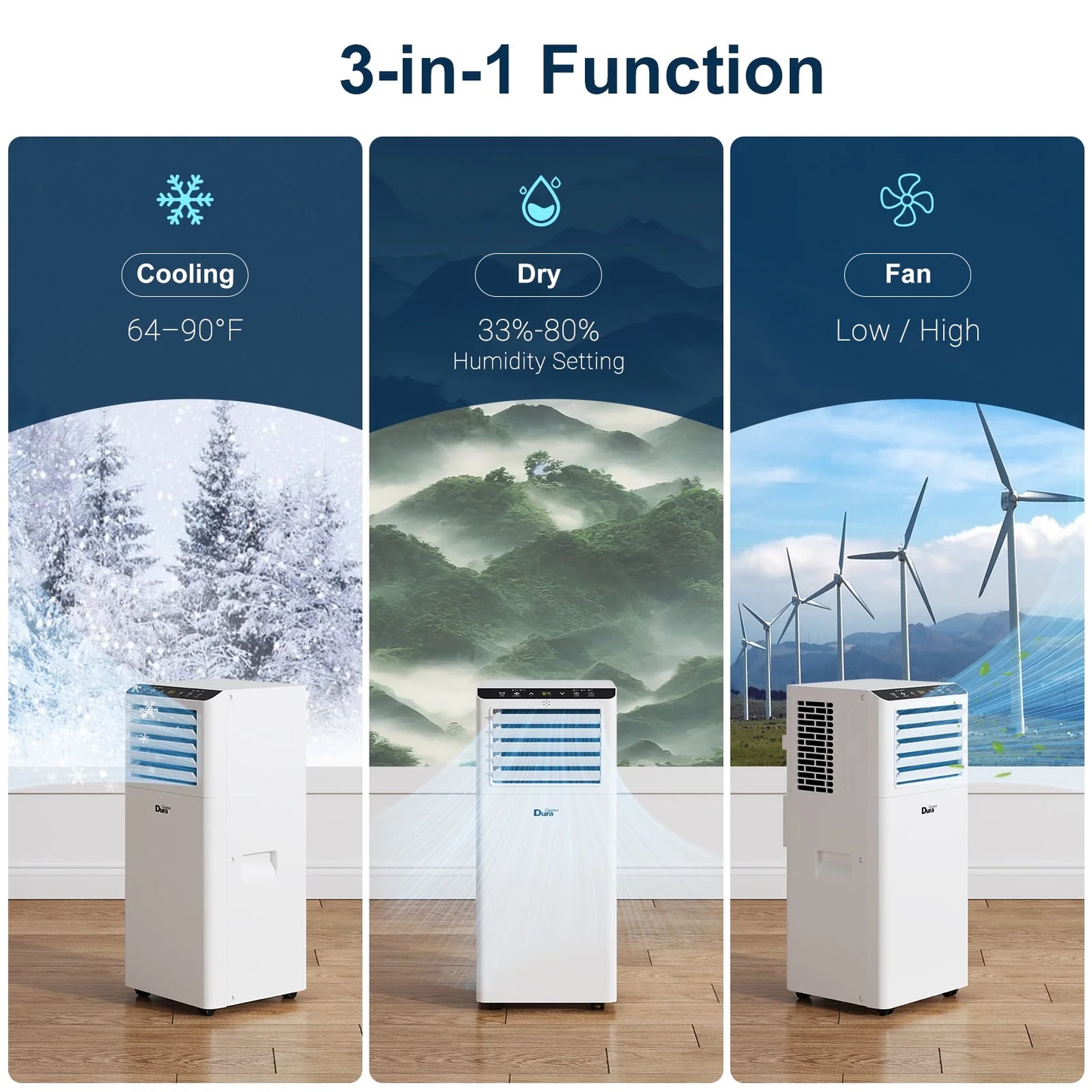 8000 BTU ASHRAE Portable Air Conditioner for Room, Cools up to 175 Sq. Ft.(5100Btu SACC)