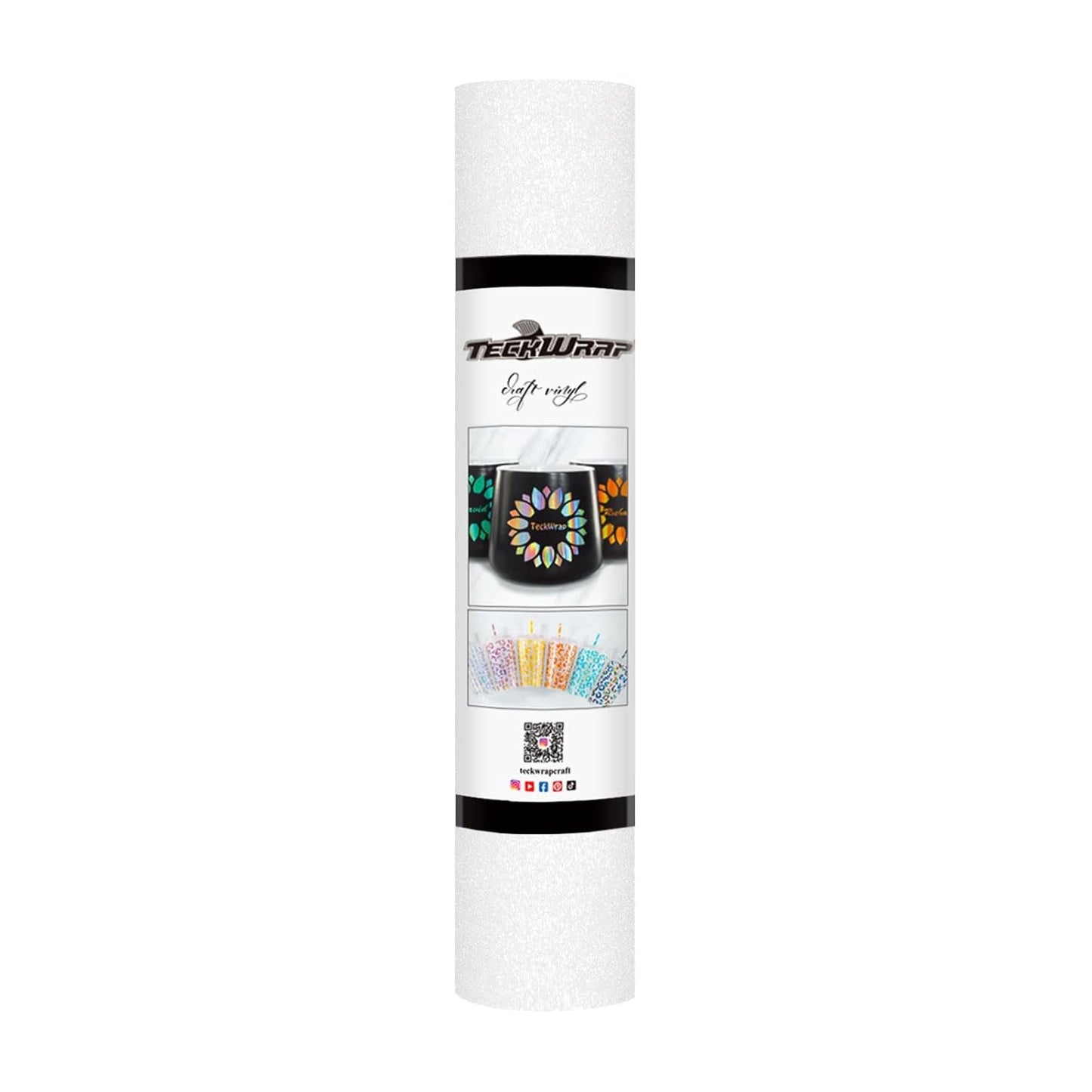 White Permanent Glitter Vinyl – White Glitter Adhesive Vinyl Roll 1Ft X 5Ft, Shimmer Vinyl for DIY Crafts, Decals, Stickers