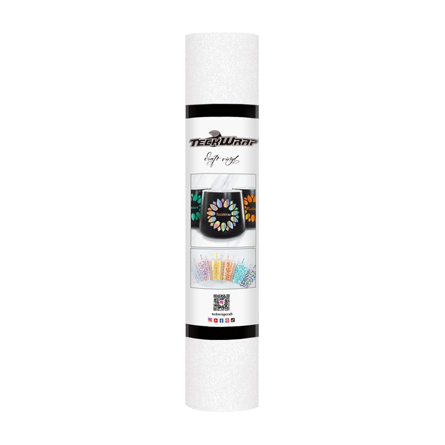 White Permanent Glitter Vinyl – White Glitter Adhesive Vinyl Roll 1Ft X 5Ft, Shimmer Vinyl for DIY Crafts, Decals, Stickers