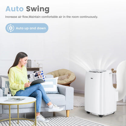 Portable Air Conditioner, 5,300 BTU Dual Motor, for Rooms up to 240 Sq Ft, Cooling, Dehumidifier, Fan(8000Btu ASHRAE)