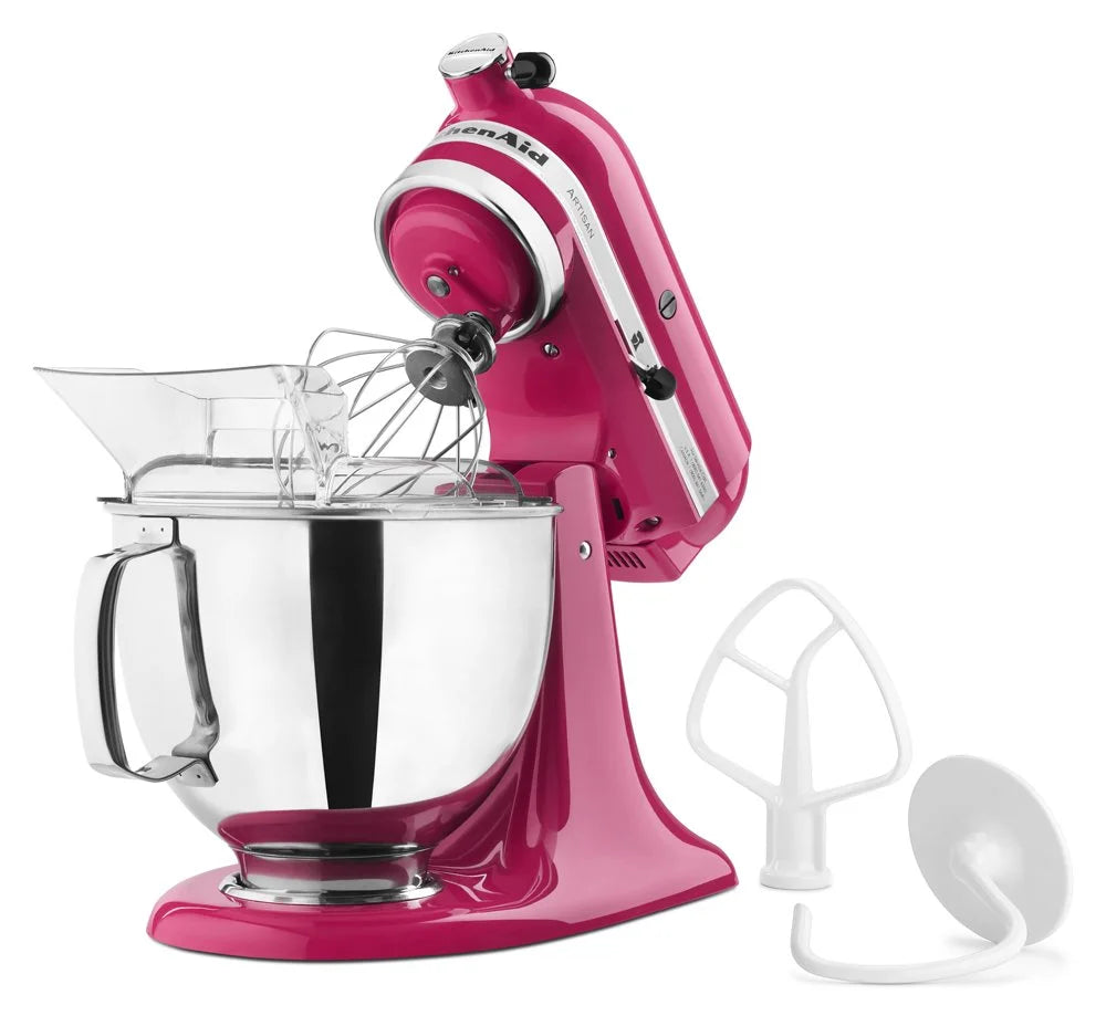 Artisan Series 5 Qt Stand Mixer, Cranberry with Flat Beater, Dough Hook, Wire Whip