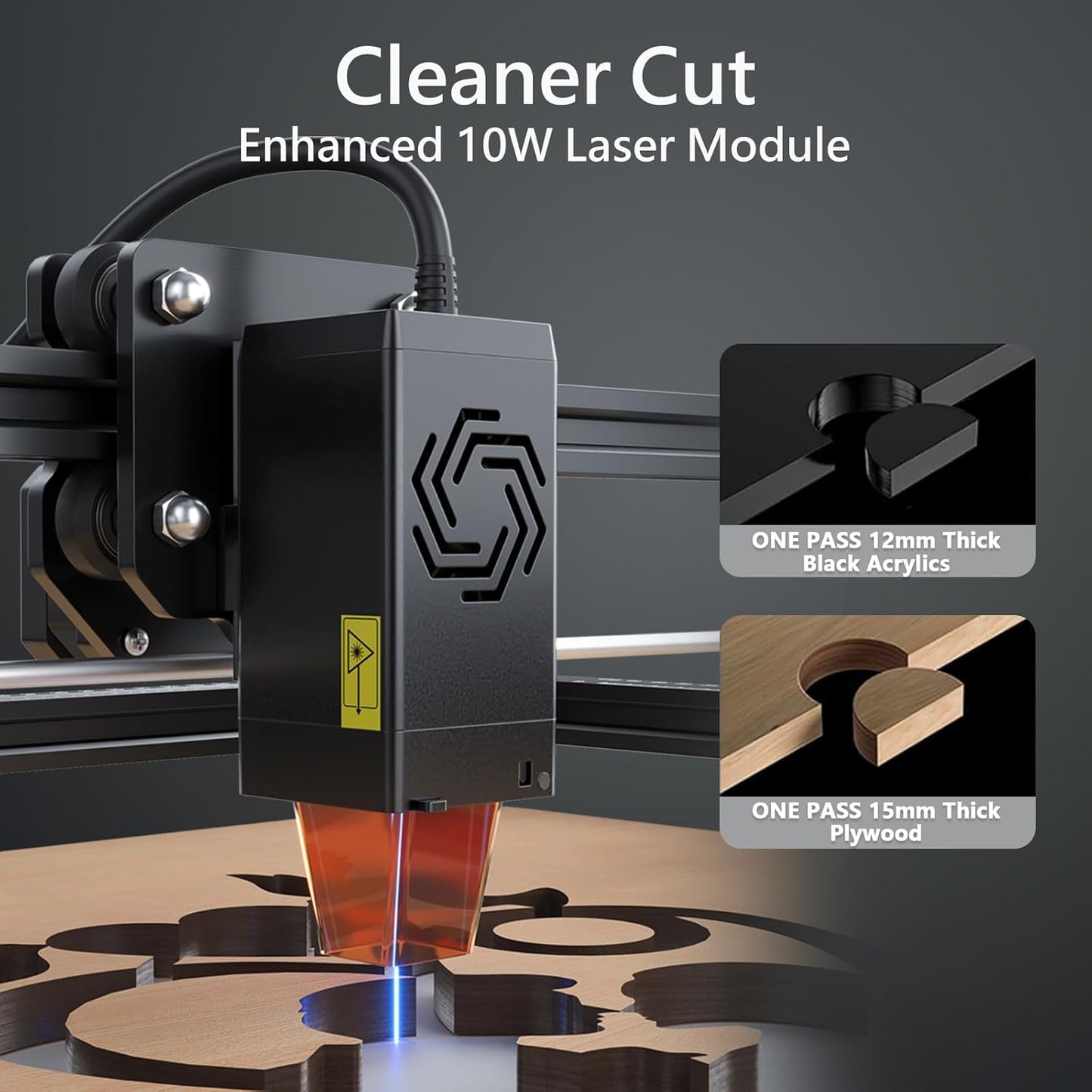 10W Output Laser Engraver, Ortur Laser Master 2 S2 LU2-10A Class 4 Efficient Laser Engraving Machine Fit, High Precision Laser Cutter, 0.05 X 0.1Mm Compressed Spot Laser Engraver for Wood and Metal