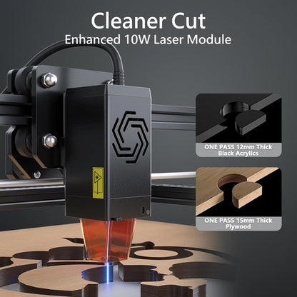 10W Output Laser Engraver, Ortur Laser Master 2 S2 LU2-10A Class 4 Efficient Laser Engraving Machine Fit, High Precision Laser Cutter, 0.05 X 0.1Mm Compressed Spot Laser Engraver for Wood and Metal