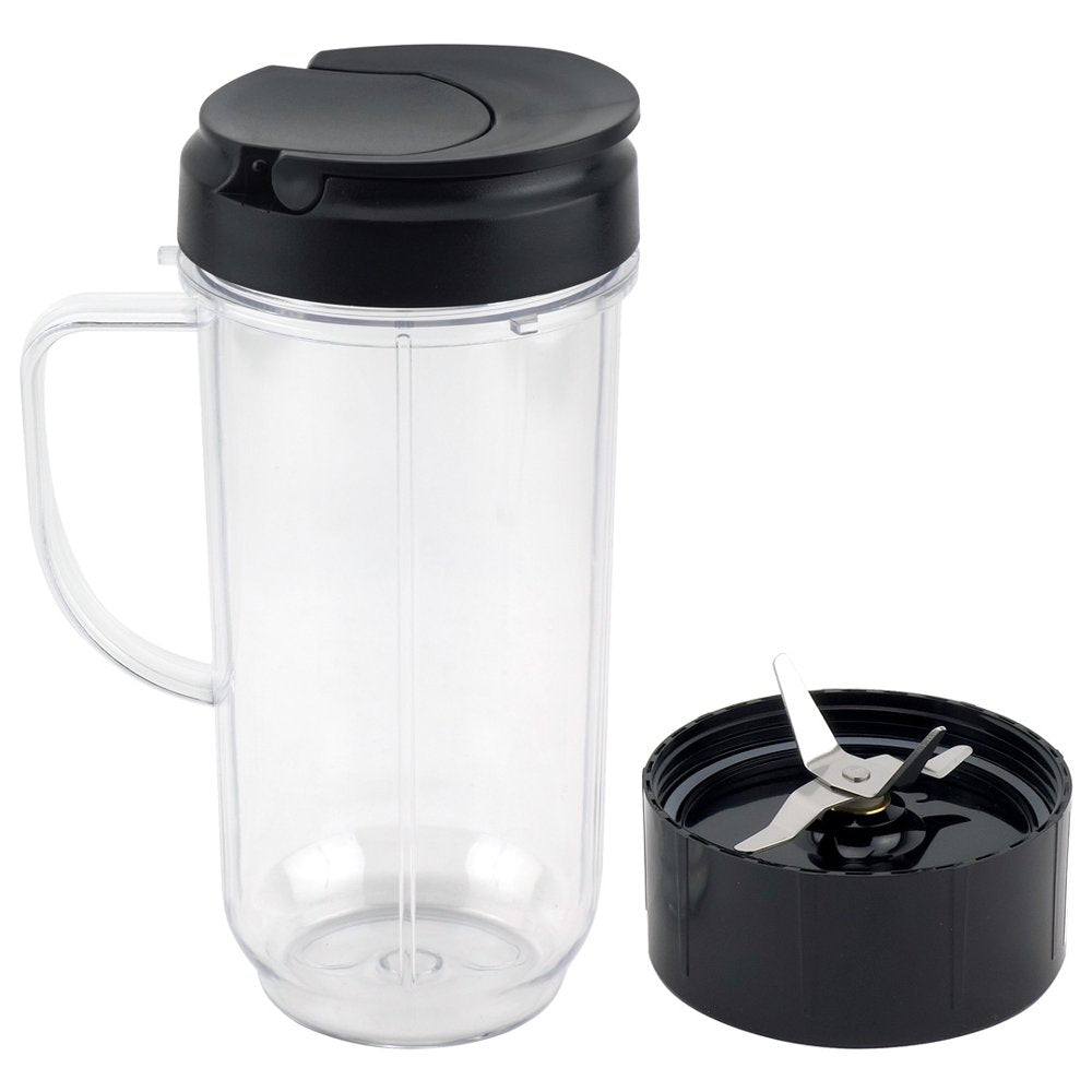 22 Oz Tall Cup with Flip Top To-Go Lid and Cross Blade Replacement Parts for Magic Bullet 250W MB1001 Blenders