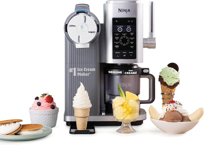 Ninja Creami Scoop & Swirl Ice Cream Maker, Soft Serve Desserts, Sorbet, Milkshakes, Frozen Yogurt and More, 13-In-1 Programs, Includes Handle and Two 16 Oz 2-In-1 Pints, NC701