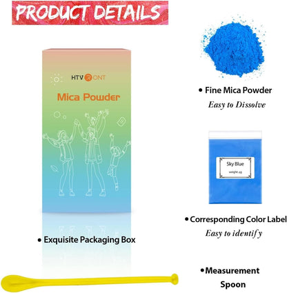 Mica Powder for Epoxy Resin 104 G - 26 Colors Shimmery Pigment Powder - Easy to Mix & Natural for Soap Making, Lip Gloss, Bath Bombs