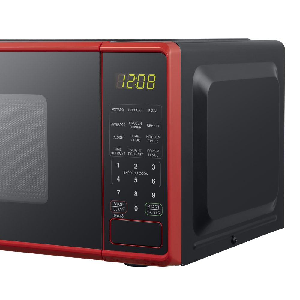 0.7 Cu. Ft. Countertop Microwave Oven, 700 Watts, Red, New