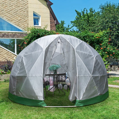 brand Dome Igloo Bubble Tent, 12'X7'Garden Dome Tent, Polyester Mesh Geodesic Dome House with Storage Bag & LED String Light, 8-10 Person Use, for Planting, Outdoor Party, Backyard, Gazebo