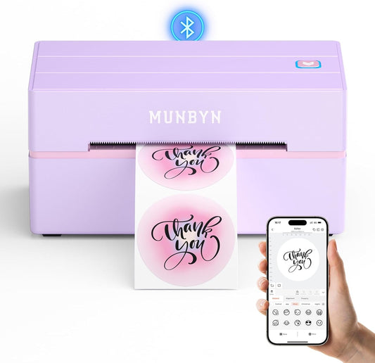 Bluetooth Thermal Label Printer, 130B Wireless 4X6 Shipping Label Printer for Shipping Packages Small Business Office or Home, Compatible with Iphone Android Ipad Windows Macos Chrome Etsy Ebay
