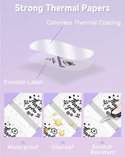Phomemo Labels- 3 Rolls Clear Circle Label- M110/M220/M221/M120/M200 Transparent Thermal Paper 1.57"X1.57"(40X40Mm)- round Sticker Label for Logo/Barcode/Stickers/Address Labels