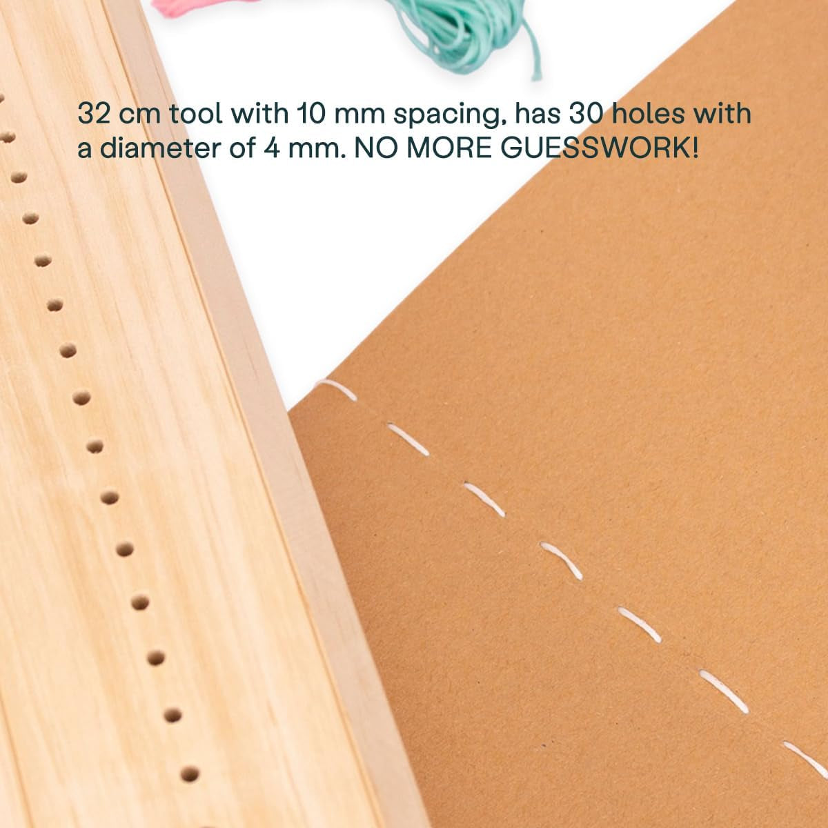Craftelier - Book Binding Cradle Kit with Awl Tool, Wax Threads for Book Binding and Needles - for Signatures, Journals & DIY Bookbinding Crafts