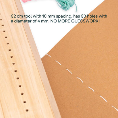 Craftelier - Book Binding Cradle Kit with Awl Tool, Wax Threads for Book Binding and Needles - for Signatures, Journals & DIY Bookbinding Crafts