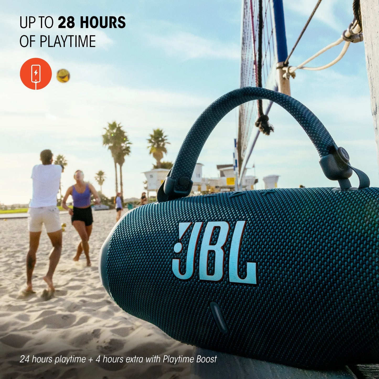 Charge 6 - Portable Waterproof & Drop-Proof Bluetooth Speaker, Bold  Pro Sound with AI Sound Boost, 28Hrs of Playtime, Built-In Powerbank & Comes with a Sturdy/Removable Carrying Strap (Black)