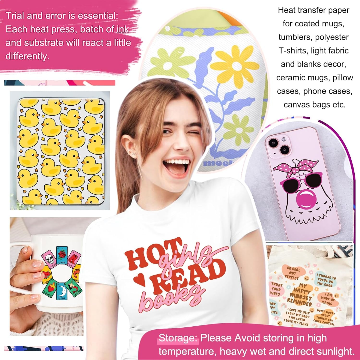 Sublimation Paper 8.3 X 11.7 Inch 100 Sheets 120Gsm Work with Sublimation Printer and Sublimation Ink, Heat Transfer Paper for Coated Mugs, Tumblers, Polyester T-Shirts, Light Fabric