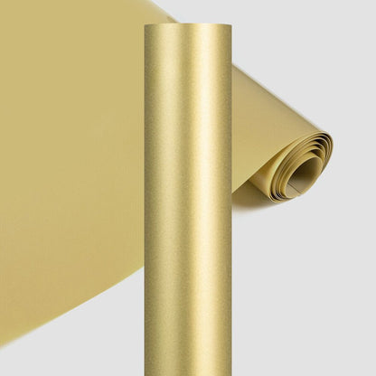 HTV Vinyl Gold Heat Transfer Vinyl Roll - 12In X5Ft PU Vinyl HTV Iron on Vinyl Easy to Cut & Weed for Heat Vinyl Design (Gold)