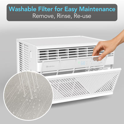 10,000 BTU Window Mounted Air Conditioner with Remote Control, Wi-Fi