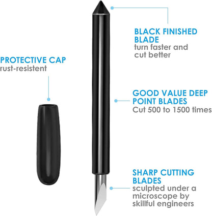 Deep Cut Housing +5 Pcs Deep-Point Blade,  Replacement Deep Cut Blade Suitable for Explore Air One/Air/Air 2/ Air 3 / Maker/Maker 3 Cut Materials up to 1.5Mm Thickness, for Personalized Crafts