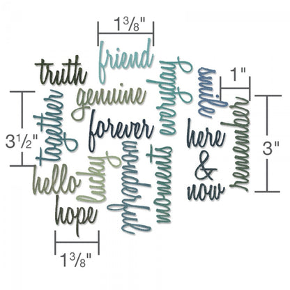 Thinlits Dies by Tim Holtz 16 Pack Friendship Script Words