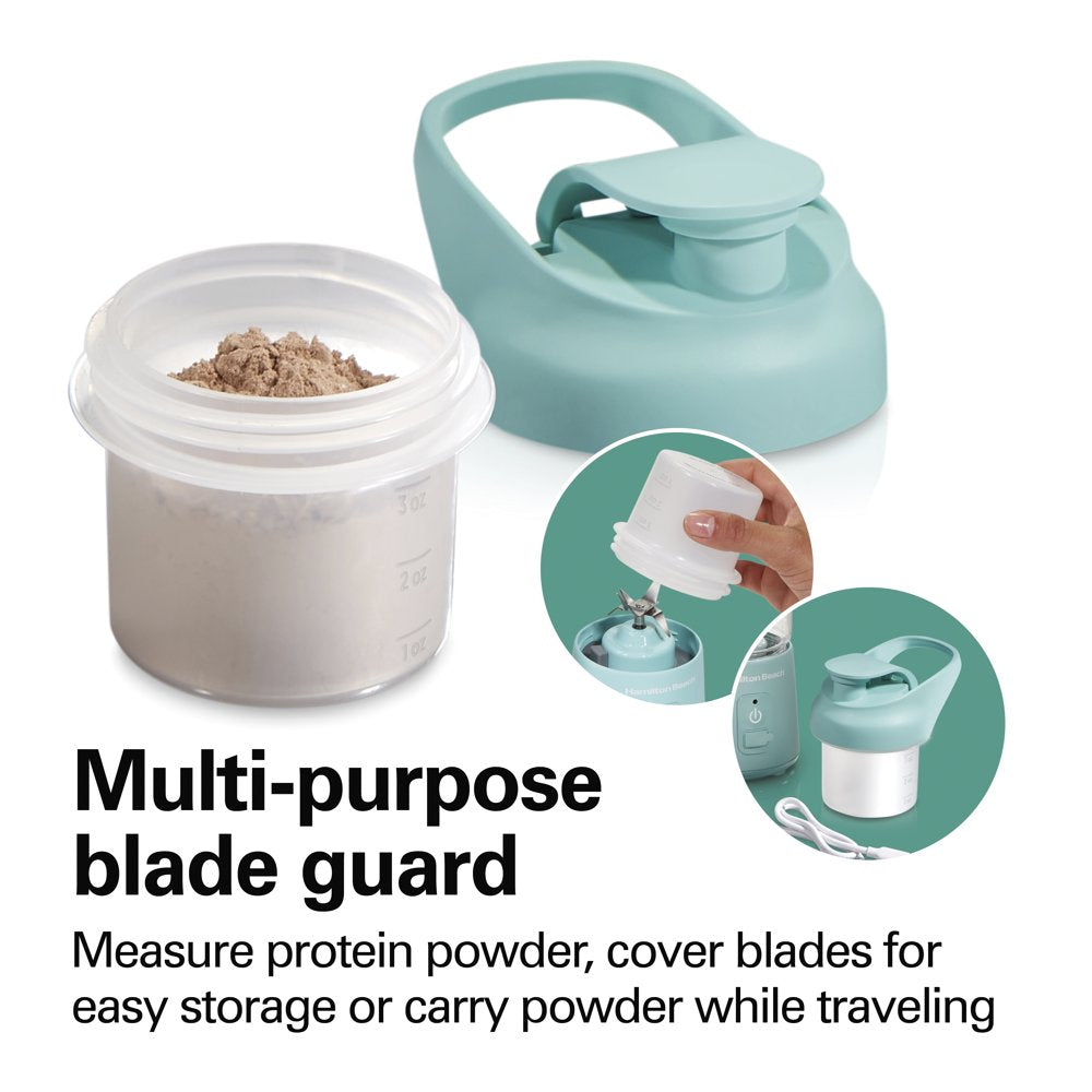 Blend Now Portable Cordless Blender, 16 Oz. Jar with Travel Lid, Aqua, New, 51182