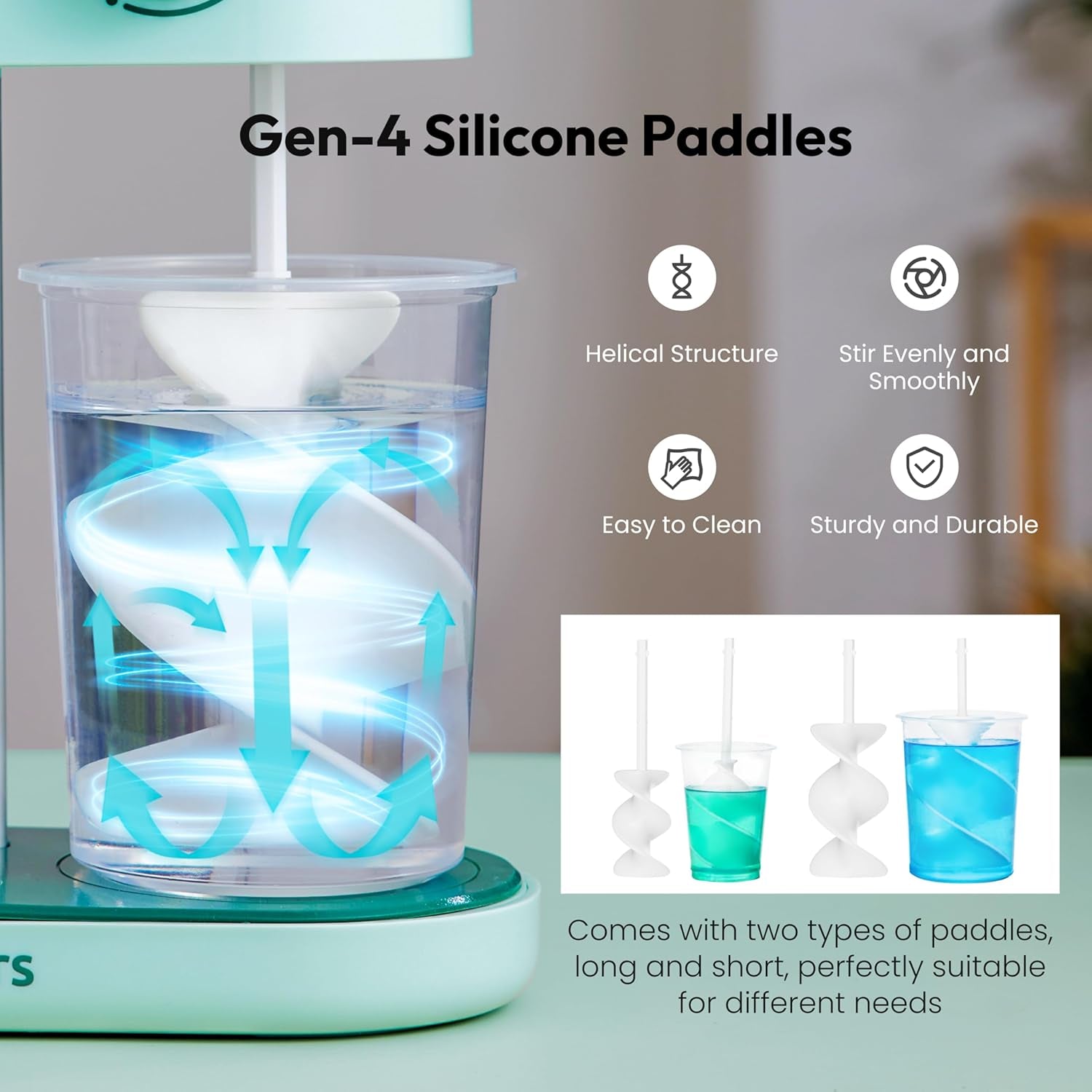 Dual-Head Resin Mixer with Spiral Silicone Paddles, Rechargeable Epoxy Mixer, Stepless Speed & Minimum Bubbles, Electric Stirrer for Resin,Silicone,Paint Mixing,Resin Tools,Diy Crafts