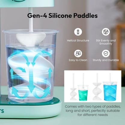 Dual-Head Resin Mixer with Spiral Silicone Paddles, Rechargeable Epoxy Mixer, Stepless Speed & Minimum Bubbles, Electric Stirrer for Resin,Silicone,Paint Mixing,Resin Tools,Diy Crafts