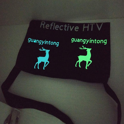 12" X 8FT Glow in the Dark White to Blue Green Heat Transfer Vinyl Iron on T-Shirt for Cricut & All Cutter Machine