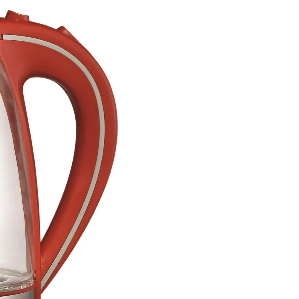 Tempered Glass Tea Kettles, 1.7-Liter, Red