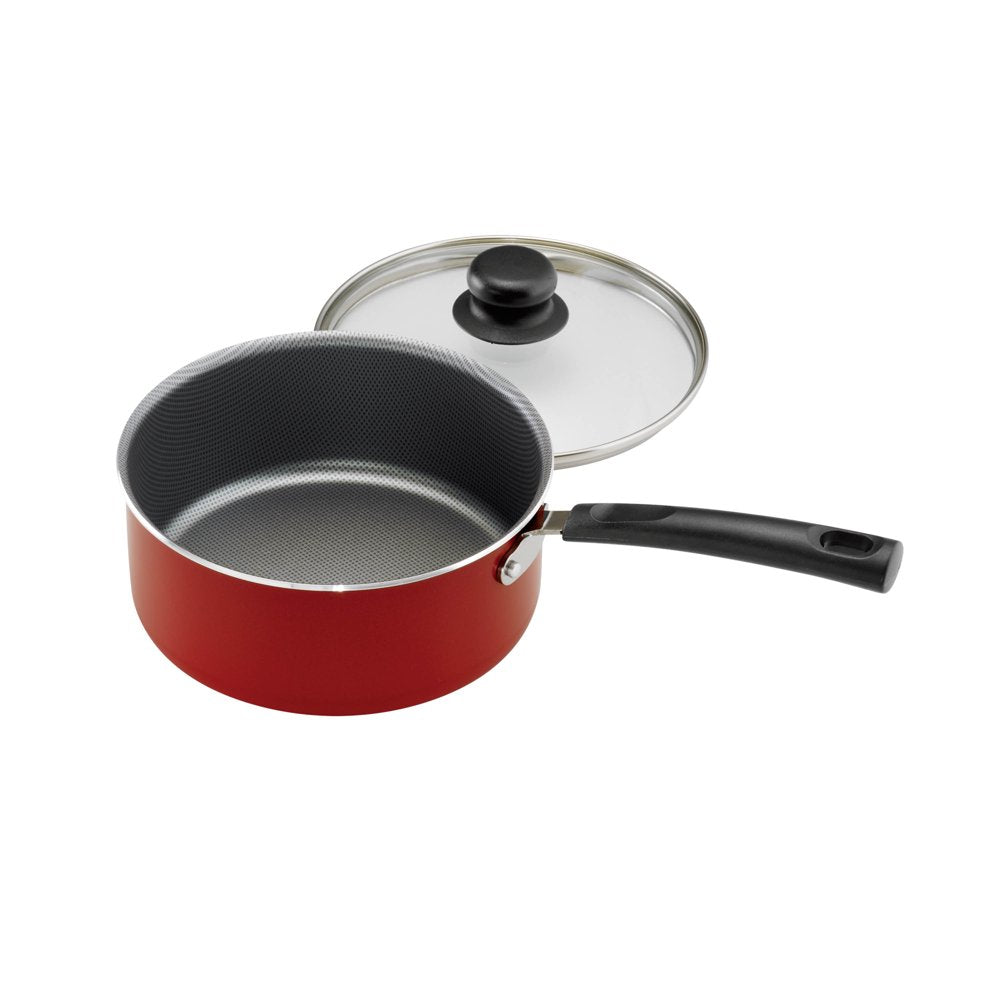 Primaware 18 Piece Non-Stick Cookware Set, Red