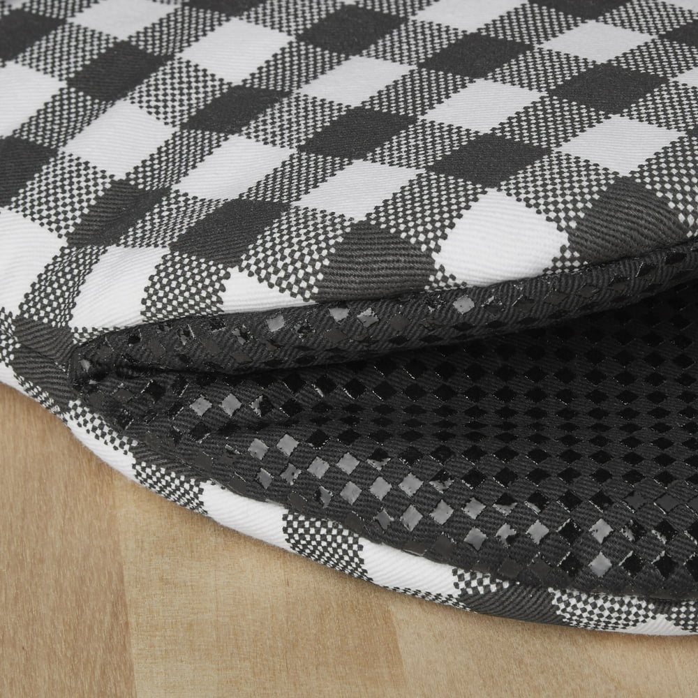 Gingham Mini Oven Mitt Set, Onyx Black, 5.5"X8", Set of 2
