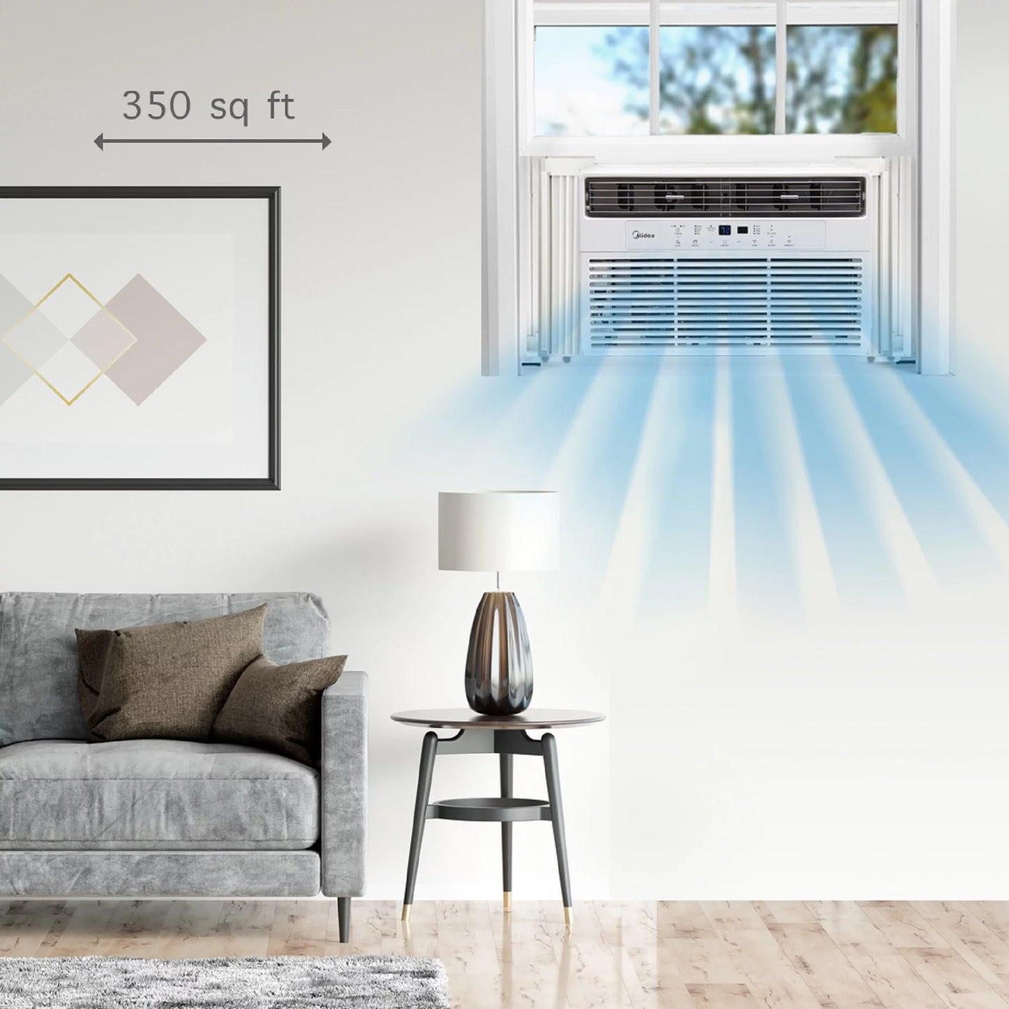 10,000 BTU 115V Smart Window Air Conditioner with Comfort Sense Remote, White, MAW10S1WWT-T, New