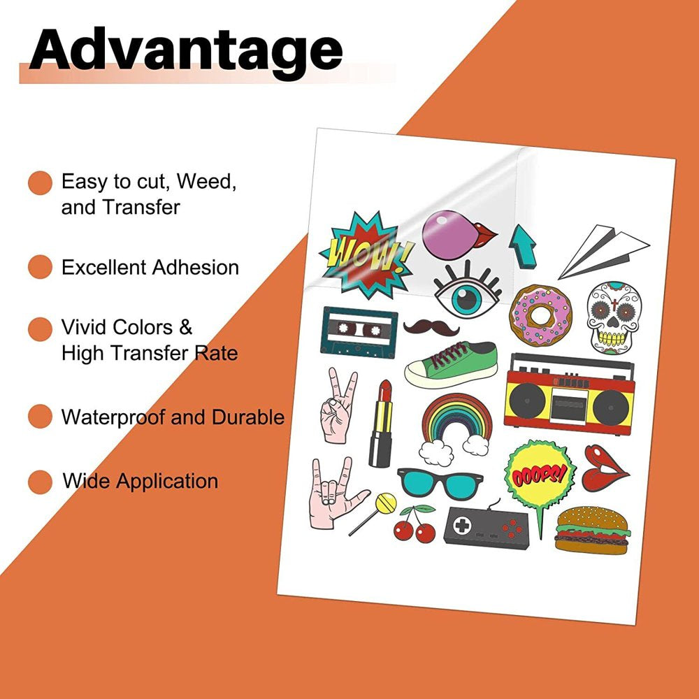 Sublimation Sticker Paper - 20 Pcs 8.5" X 11" Glossy Transparent Waterproof Sublimation Stickers （White）