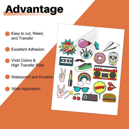 Sublimation Sticker Paper - 20 Pcs 8.5" X 11" Glossy Transparent Waterproof Sublimation Stickers （White）
