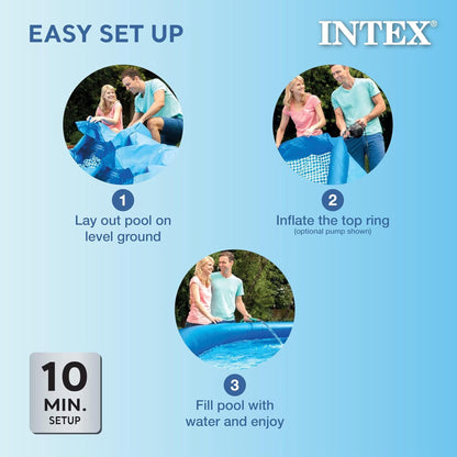 : : Easy Set Pool - 8' X 24" - Inflatable above Ground Swimming Pool, Puncture-Resistant Material, 513 Gal Cap, Kids-Family Water Play, 28106EH