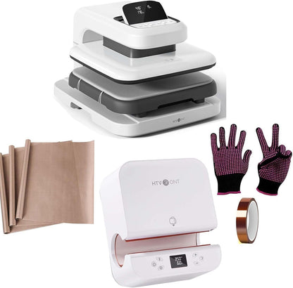 Auto Heat Press 2, Auto Tumbler Heat Press White, Teflon Sheets, Heat Resistant Gloves, Heat Tape