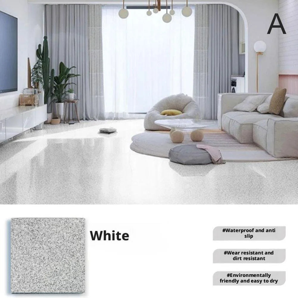 High Gloss Marble Effect Epoxy Floor Paint, Waterproof and Stain Resistant Concrete Coating for Garage, Patio, and Basement, 500Ml