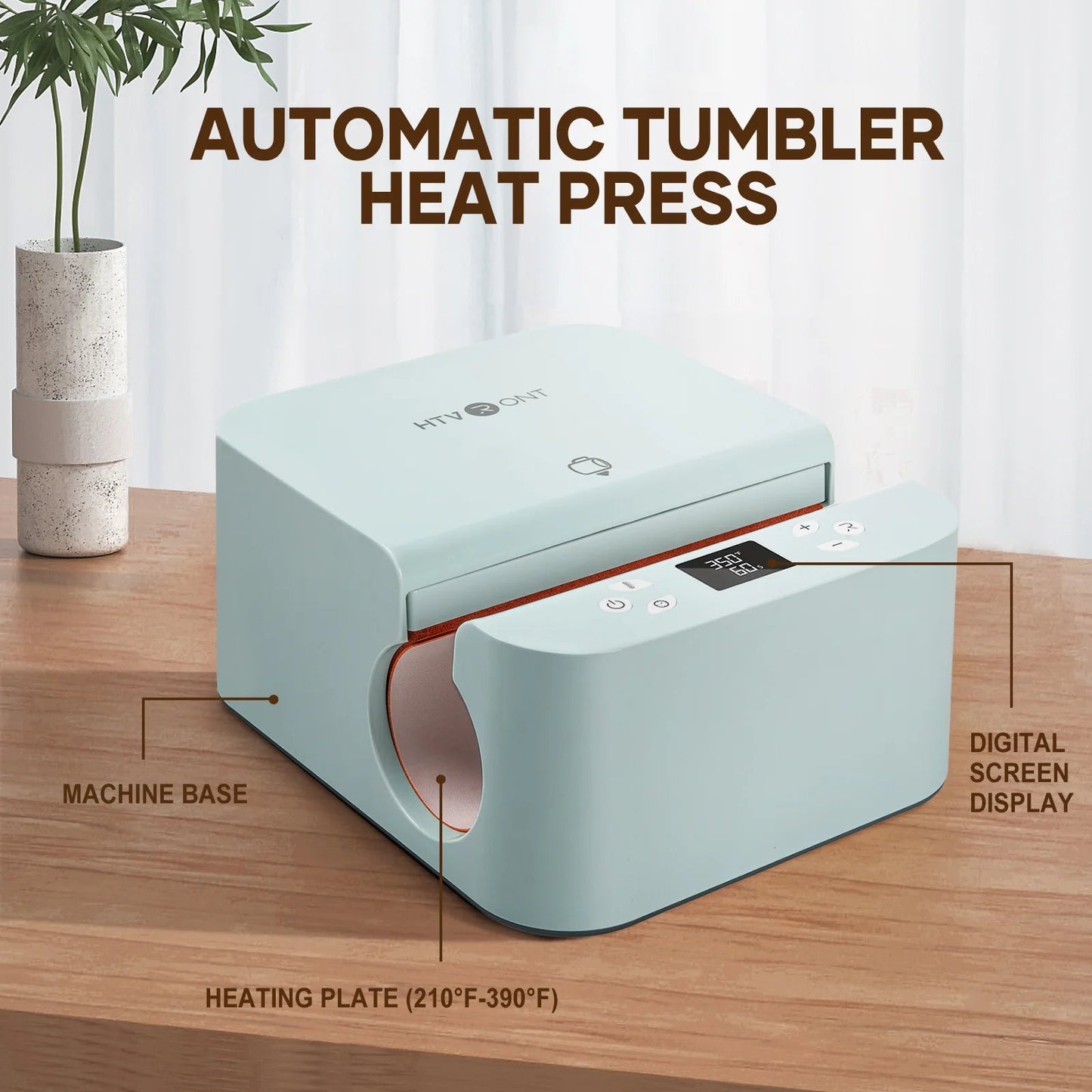HTVRONT Auto+Tumbler Heat Press Machine + Materials Bundle