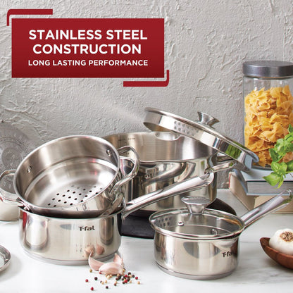 Cook & Strain Stainless Steel Cookware Set, 14 Piece Set, Dishwasher Safe